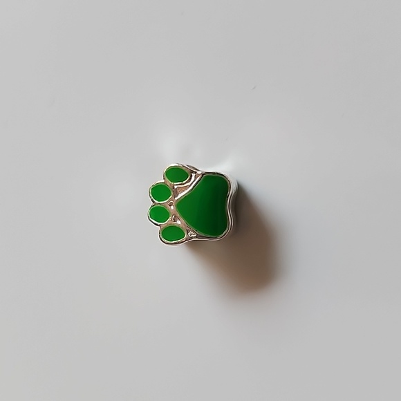 Fashion Jewelry Jewelry - Paw Print Pandora Compatable  Charm Green